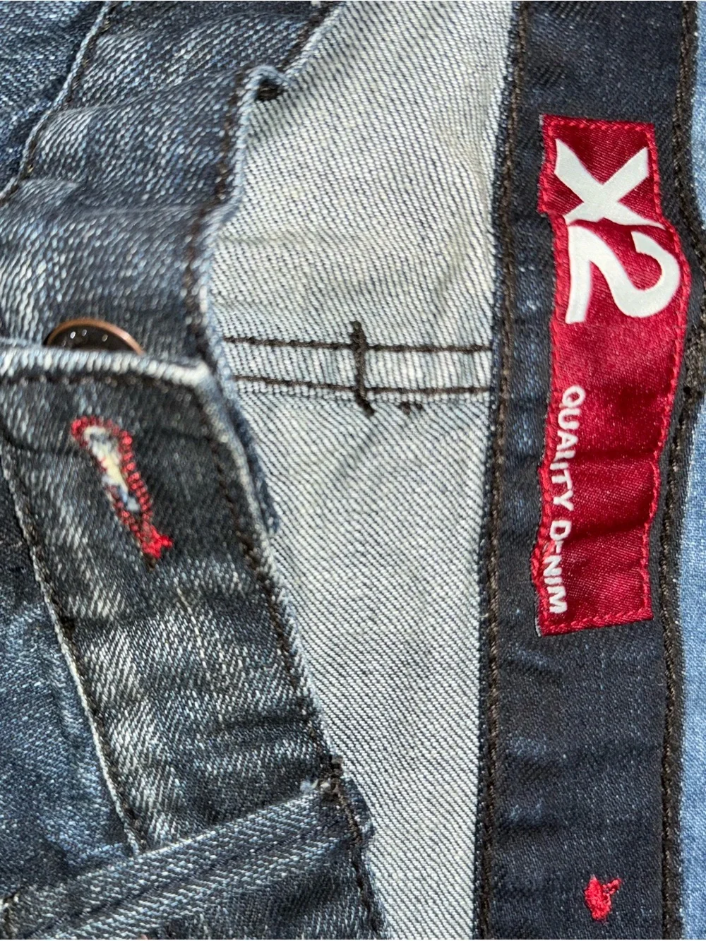 X2 Men's Dark Blue Straight-Leg Jeans